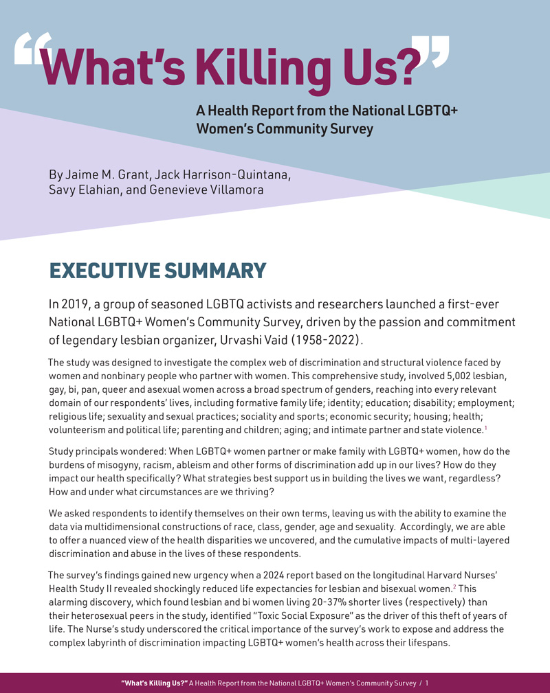 Cover of 2025 LGBT Womens Survey